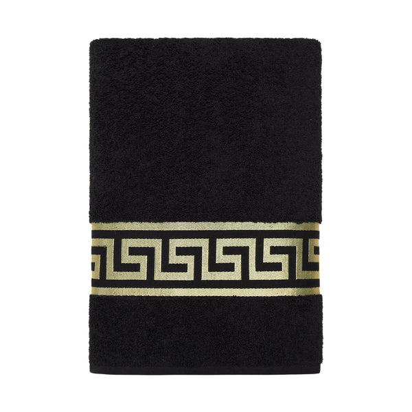 Premium meander towels embroidered in black gold - 100% cotton & oekotex certified