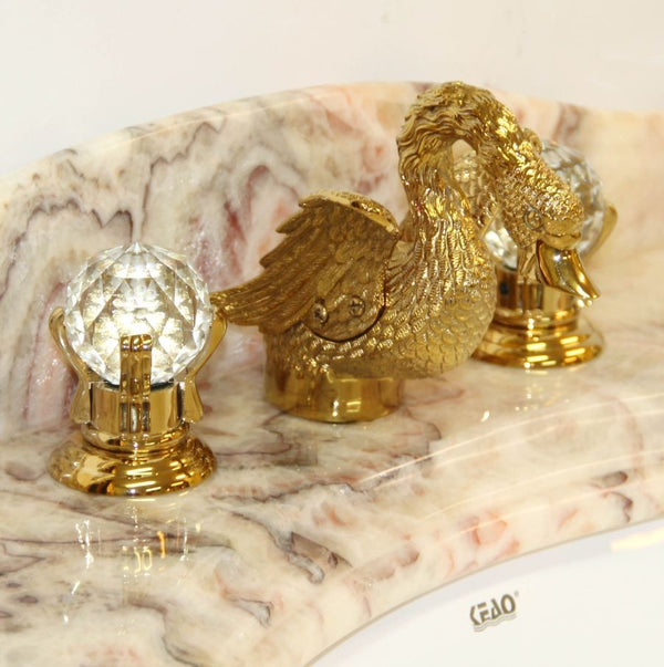 Bathroom faucet duck gold crystal