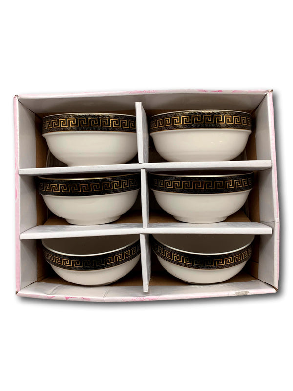 6 bowls black gold